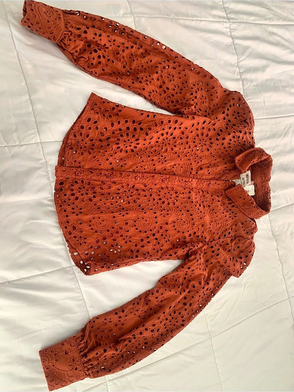 joie Eyelet Blouse in Orange Size XS NWT